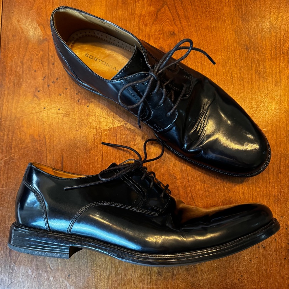 Bostonian Dress Shoes Men 11 Black Derby Lace Up Leather Formal Professional